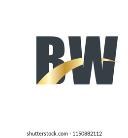 Initial Letter BW Overlapping Design Logo