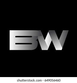 Initial letter BW uppercase modern and simple logo linked white colored, isolated in black background. Vector design template elements for company identity.