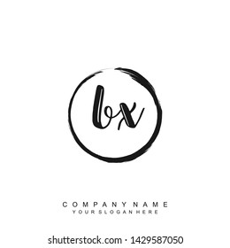 Initial letter BX beautiful handwriting logo vector template
