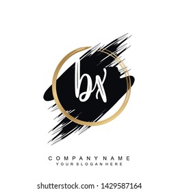 Initial letter BX beautiful handwriting logo vector template