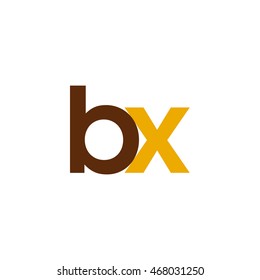 Initial letter BX brown yellow color logo