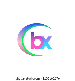 initial letter BX logotype company name, coloreful and swoosh design. vector logo for business and company identity.