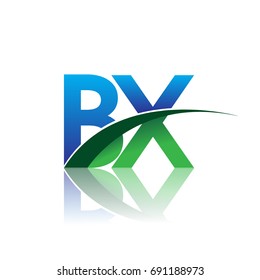 initial letter BX logotype company name colored blue and green swoosh design. vector logo for business and company identity.
