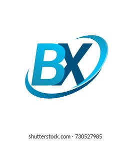 initial letter BX logotype company name colored blue swoosh design concept. vector logo for business and company identity.