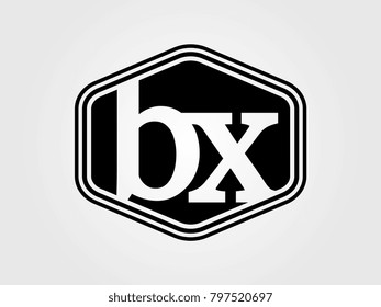 Initial letter bx lowercase logo minimalist black