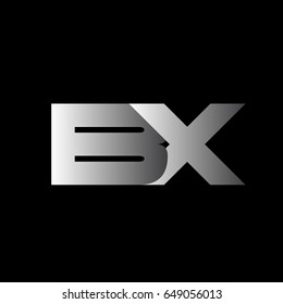 Initial letter BX uppercase modern and simple logo linked white colored, isolated in black background. Vector design template elements for company identity.
