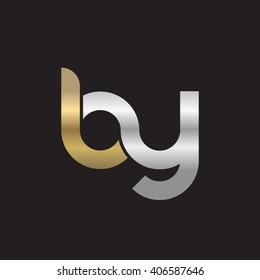 initial letter by linked circle lowercase logo gold silver black background