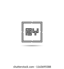 Initial Letter BY Logo Template Design