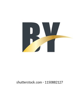 Initial Letter BY Overlapping Design Logo
