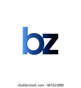 Initial letter BZ blue black gradation color logo