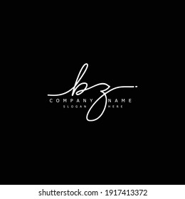 Initial letter BZ calligraphy handwritten logo. Handwritten alphabet in the logo template. Letters and Alphabet for your logo design.