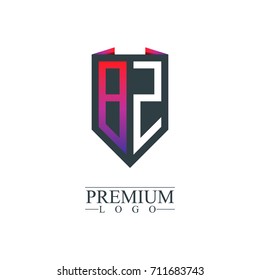 Initial Letter BZ Company Design Logo Template