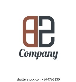 Initial Letter BZ Linked Box Design Logo