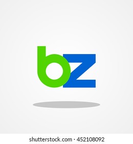 Initial letter BZ lowercase logo design template green blue