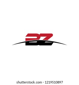 Initial letter BZ, overlapping movement swoosh horizon logo vector