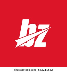 initial letter bz white logo in red background