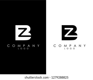 Initial Letter bz, zb abstract company Logo Design vector