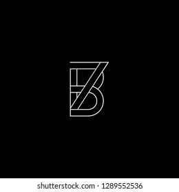 Initial letter BZ ZB minimalist monogram art logo, white color on black background.