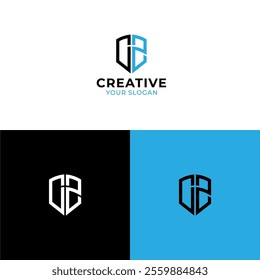 initial letter C 2 shield logo typography design, logo for business,corporate,company,brand,etc.
