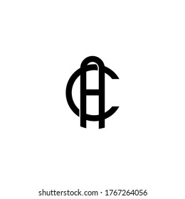 initial letter C and A, AC, CA logo, monogram line art style design template