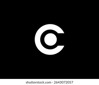 initial letter c abstract business logo, letter c magnifieng glass logo, letter c dot logomark