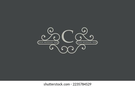 Initial letter C. Abstract fancy logo with monogram icon in elegant style