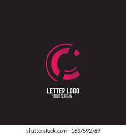 Initial Letter C Abstract With Line and Gradient