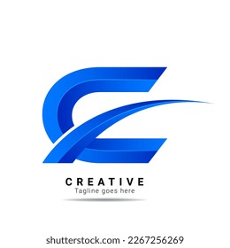 Initial letter C alphabet logo blue color design. vector logotype for business and company identity
