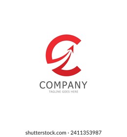 letra inicial c diseño de logotipo de flecha vectorial