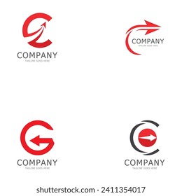 letra inicial c diseño de logotipo de flecha vectorial