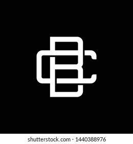 Initial letter C and B, CB, BC, overlapping interlock monogram logo, white color on black background