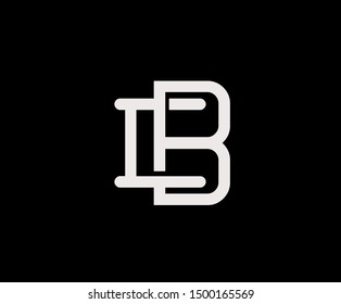 Initial letter C and B, CB, BC, overlapping interlock logo, monogram line art vintage style on black background
