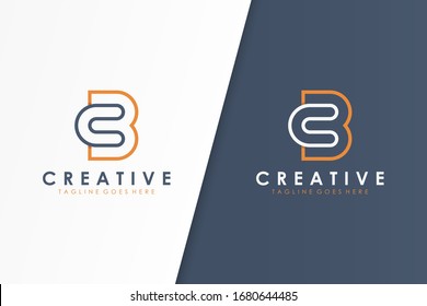 Initial Letter C and B Logo Line Linked. Flat Vector Logo Design Template Element.