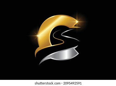 Initial Letter C with backspace S or pathway Logo design vector template, Graphic Alphabet Symbol for Corporate Business Identity