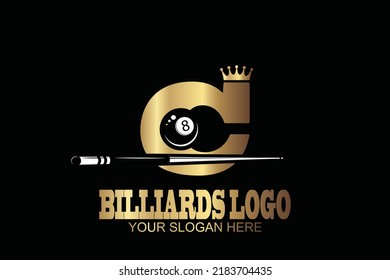 initial Letter C billiard  logo
