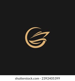 Initial Letter C Boat Style Logo Template Design Vector,
