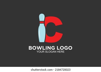 initial Letter C bowling  logo