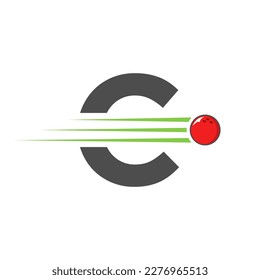 Initial Letter C Bowling Logo. Bowling Ball Symbol Vector Template