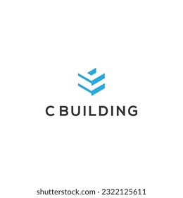 initial Letter C and Building Logo Design Vector