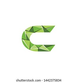 initial letter C capital abstract triangle logo vector