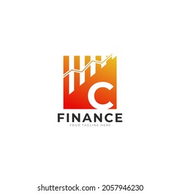 Initial Letter C Chart Bar Finance Logo Design Inspiration