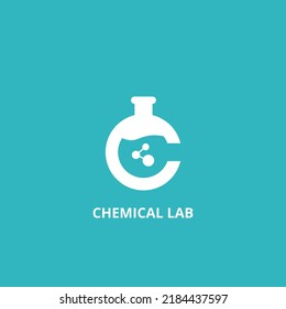 Símbolo del vector del logotipo del laboratorio químico C de la letra inicial. Usable para negocios, ciencias, laboratorios y logotipos químicos.