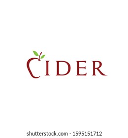 Initial Letter C Cider Apple Fruit Logo design