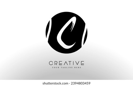 Initial letter C circle shape logo design template