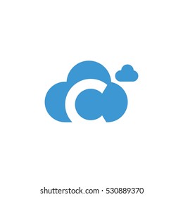 Initial Letter C Cloud Vector Logo Design