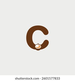 Initial Letter C Coffee Cup logo design. Coffee Shop design concept alphabet font. Vector Illustration.