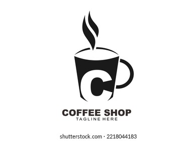 initial Letter C cooffee shop logo