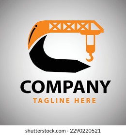 initial letter c crane logo vector graphic design template element eps 10