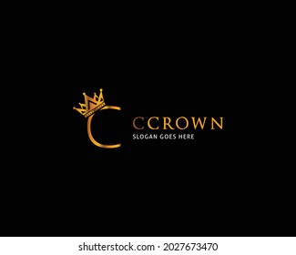 Initial Letter C Crown Logo Template Vector Icon Illustration Design