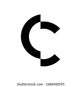 initial letter C cut off vector logo